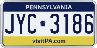 PA license plate JYC3186
