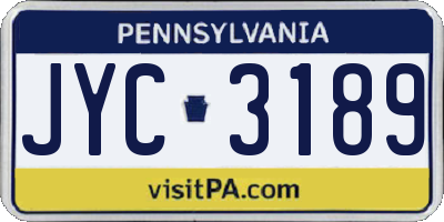PA license plate JYC3189