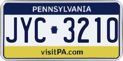 PA license plate JYC3210