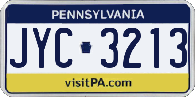 PA license plate JYC3213