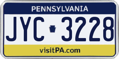 PA license plate JYC3228