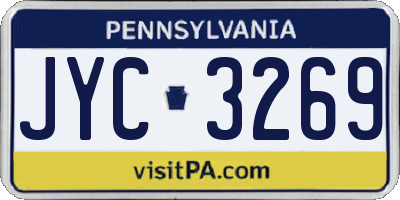 PA license plate JYC3269