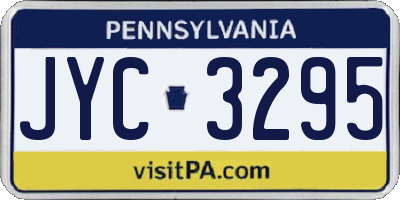 PA license plate JYC3295