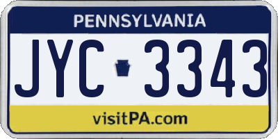 PA license plate JYC3343