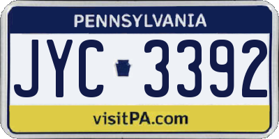 PA license plate JYC3392