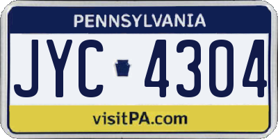 PA license plate JYC4304
