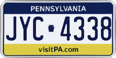 PA license plate JYC4338
