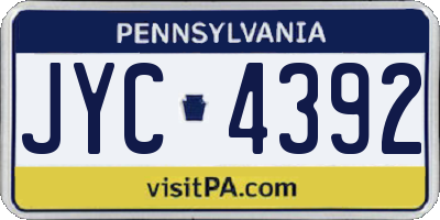 PA license plate JYC4392