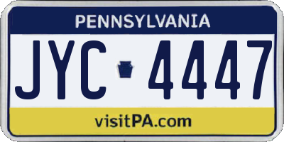 PA license plate JYC4447