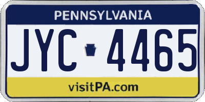PA license plate JYC4465
