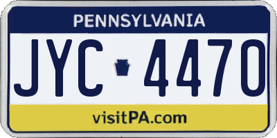 PA license plate JYC4470