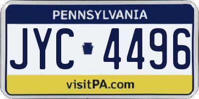 PA license plate JYC4496