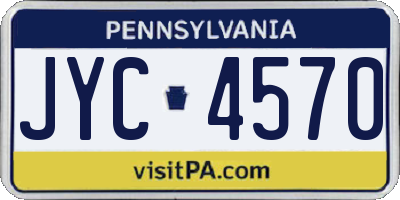 PA license plate JYC4570
