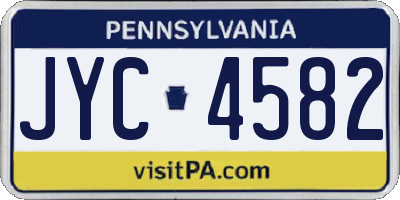 PA license plate JYC4582
