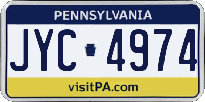 PA license plate JYC4974