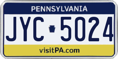 PA license plate JYC5024