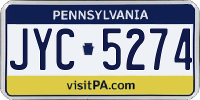 PA license plate JYC5274