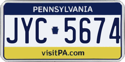 PA license plate JYC5674