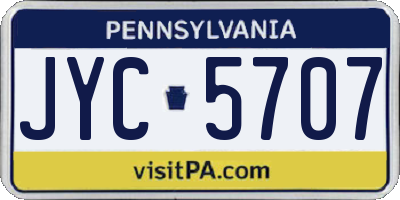 PA license plate JYC5707