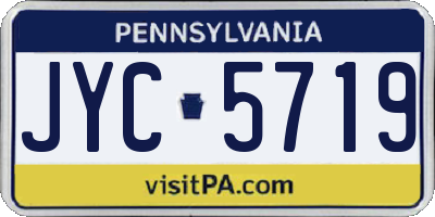 PA license plate JYC5719