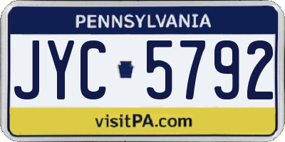 PA license plate JYC5792