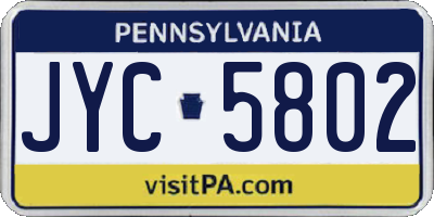 PA license plate JYC5802