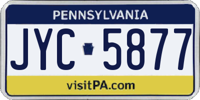 PA license plate JYC5877