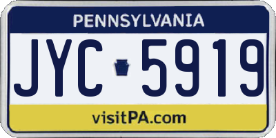 PA license plate JYC5919