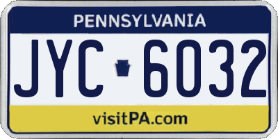 PA license plate JYC6032