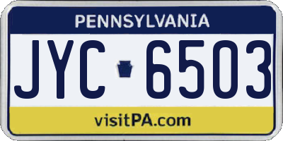 PA license plate JYC6503