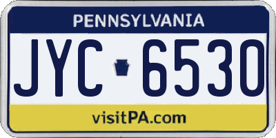 PA license plate JYC6530