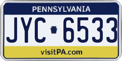 PA license plate JYC6533