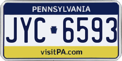 PA license plate JYC6593
