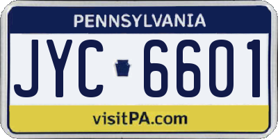 PA license plate JYC6601