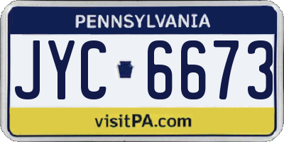 PA license plate JYC6673