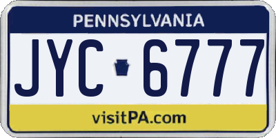 PA license plate JYC6777