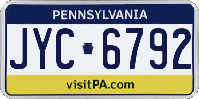 PA license plate JYC6792