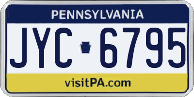 PA license plate JYC6795