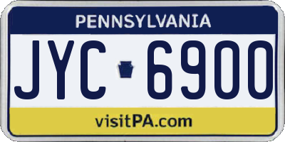 PA license plate JYC6900