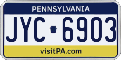 PA license plate JYC6903