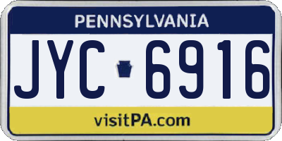 PA license plate JYC6916