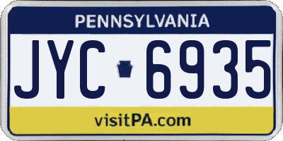 PA license plate JYC6935