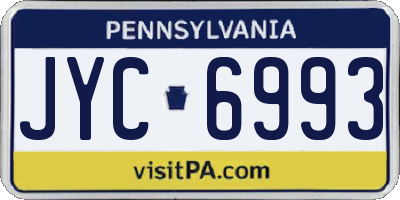 PA license plate JYC6993