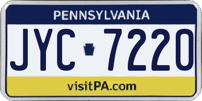 PA license plate JYC7220