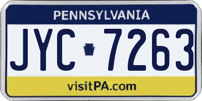 PA license plate JYC7263