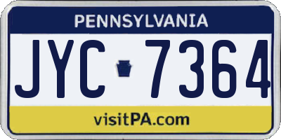 PA license plate JYC7364