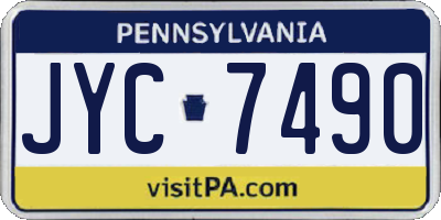 PA license plate JYC7490