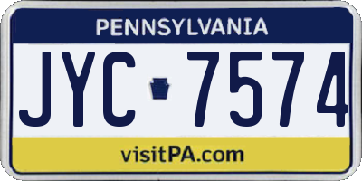 PA license plate JYC7574
