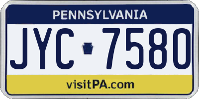 PA license plate JYC7580