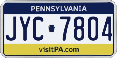 PA license plate JYC7804